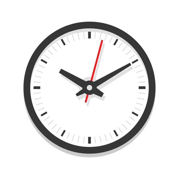 Moderní bílá ikona hodin, jednoduchá vektorová ilustrace — Stockový vektor