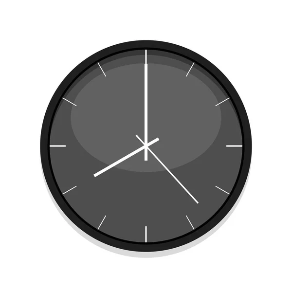 Icono de reloj negro minimalista, ilustración de vector aislado único — Vector de stock