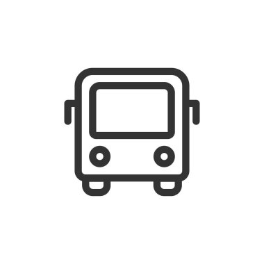 Şehir otobüsü ön görünüm vektör özet biçimi simgesi