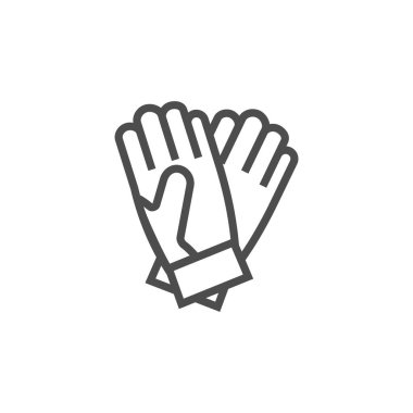 Eldivenler siyah vektör simgesi, bahçe aracı ve giysiler