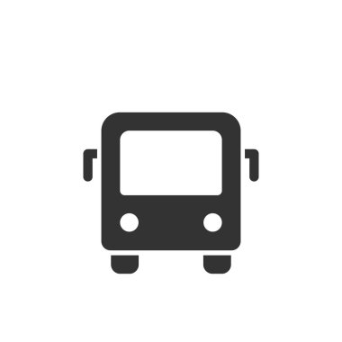 Şehir otobüsü ön görünüm vektör simgesi biçimi