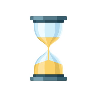 Kum saati modern izole edilmiş renkli düz vektör simgesi