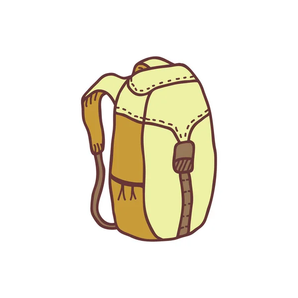 Mochila desenhada à mão, desenho ilustração vetorial colorida — Vetor de Stock