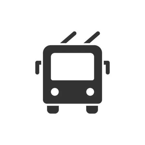 Trolley bus front view vector glyph style icon — Stock Vector