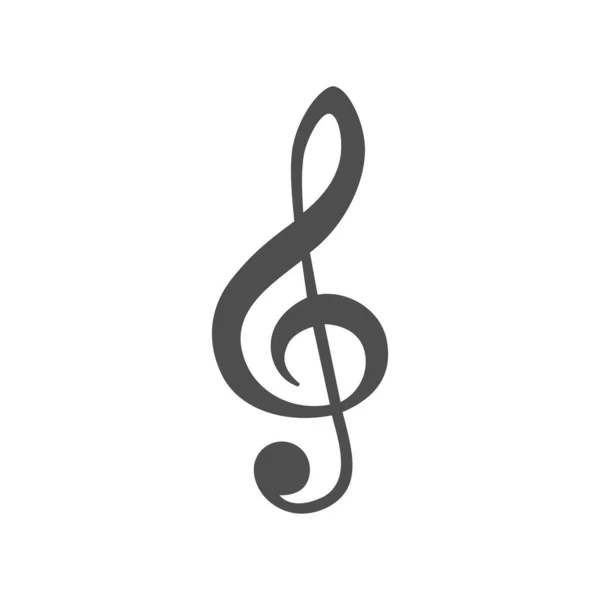 음악 treble clef 아이콘 벡터 일러스트, 흰색 배경에 분리 — 스톡 벡터