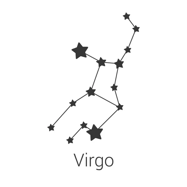 Signo de Virgo constelación icono vectorial aislado sobre fondo blanco — Archivo Imágenes Vectoriales