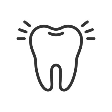 Parlak temiz diş, şirin vektör simgesi çizimi