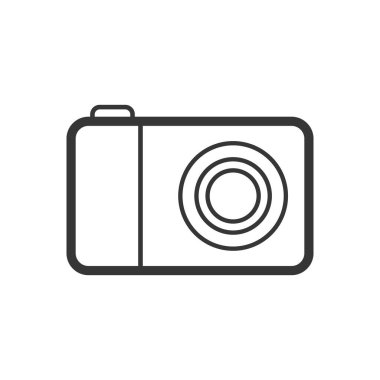 Fotoğraf makinesi izole edilmiş tek vektör simgesini çizer