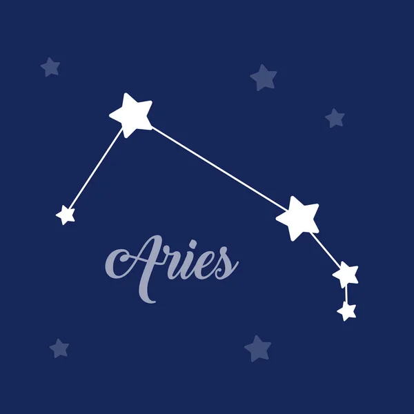 Aries signo constelación vector icono sobre fondo oscuro — Archivo Imágenes Vectoriales