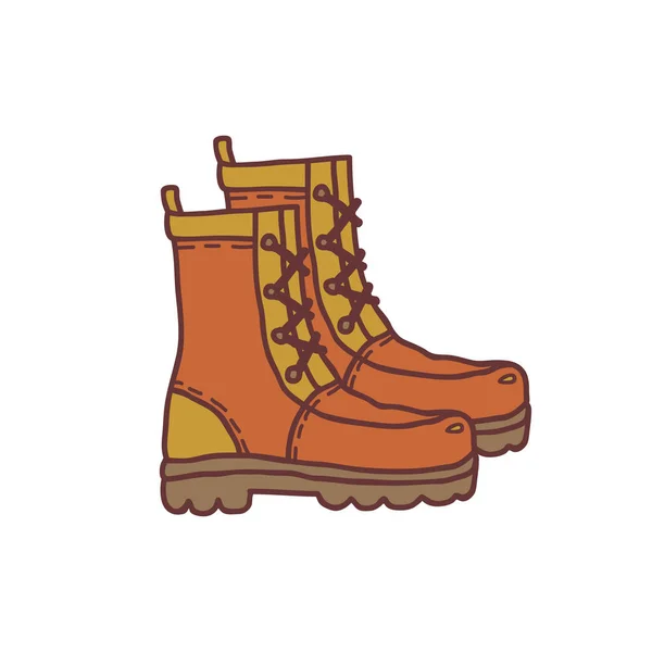 Hand drawn boots, sketch colored vector illustration — Stock Vector