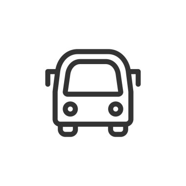 Şehir otobüsü ön görünüm vektör özet biçimi simgesi