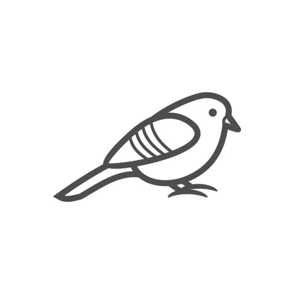 Piccolo uccello nero icona vettoriale, natura semplice illustrazione — Vettoriale Stock