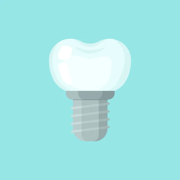 Implante dental, lindo vector colorido icono ilustración — Archivo Imágenes Vectoriales