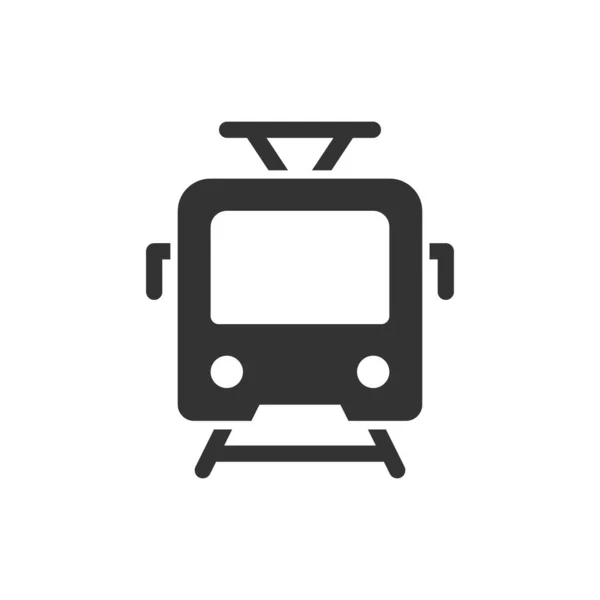 Tram front view vector glyph style icon — Stock Vector