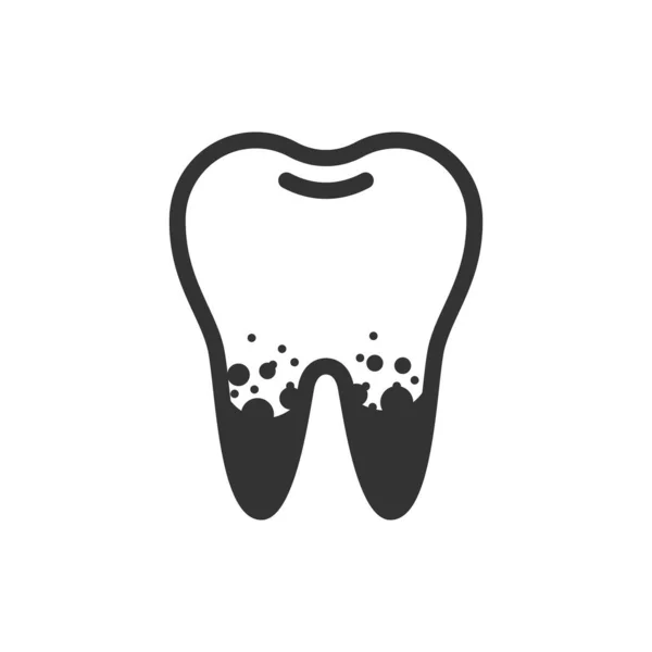 Brudny plamisty ząb, ładny wektor ikona ilustracja — Wektor stockowy