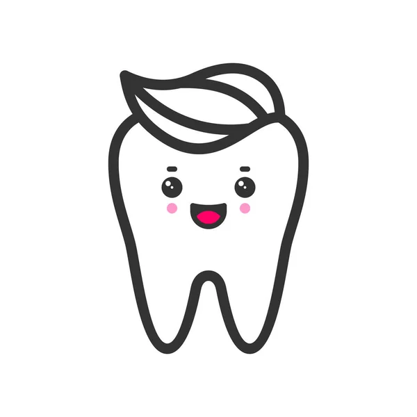 Dentifrice propre avec un dentifrice au visage émotionnel, illustration icône vectorielle mignonne — Image vectorielle