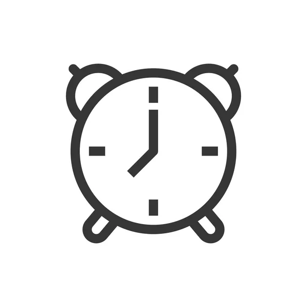 Reloj despertador línea estilo aislado vector icono — Vector de stock