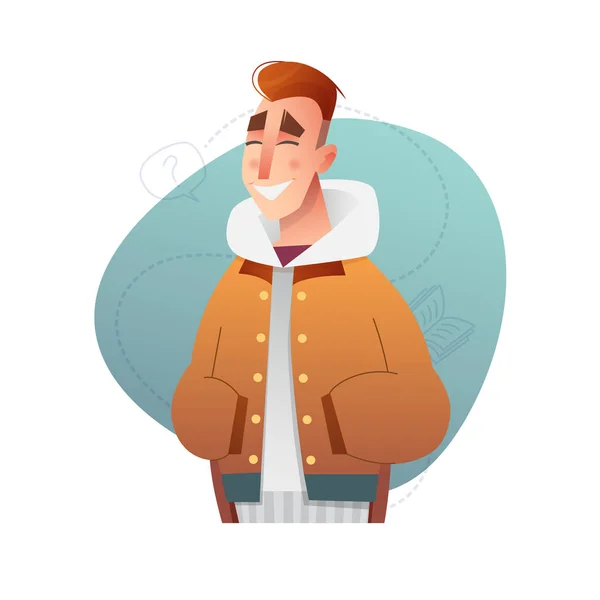 Handsome Flat Design Set Template Vector Boy Winter Clothes Cartoon — Stock Vector