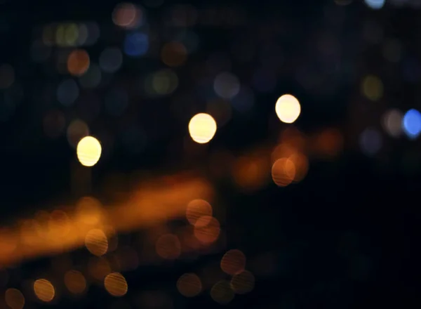 Imagem Abstrata Uma Cidade Noturna Desfocada Após Uma Chuva Fundo — Fotografia de Stock