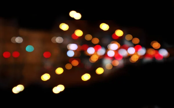Kleur Bokeh Van Lichte Straat Stad Van Nacht Abstracte Achtergrond — Stockfoto