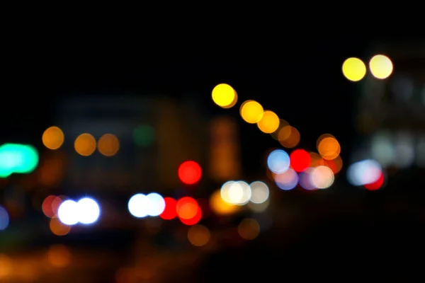 Cidade Nocturna Bokeh Cor Rua Cidade Leve Contexto Abstrato — Fotografia de Stock