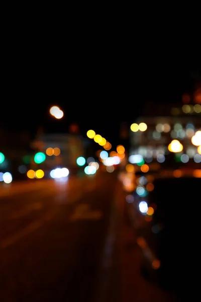 Cidade Nocturna Bokeh Cor Rua Leve Fundo Abstrato — Fotografia de Stock