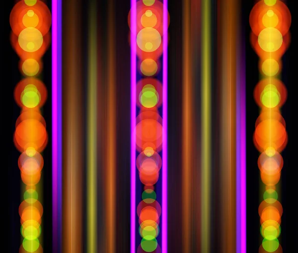 ネオンのイメージを抽象的な多くの色付きの線と暗い背景のボケ効果 — ストック写真