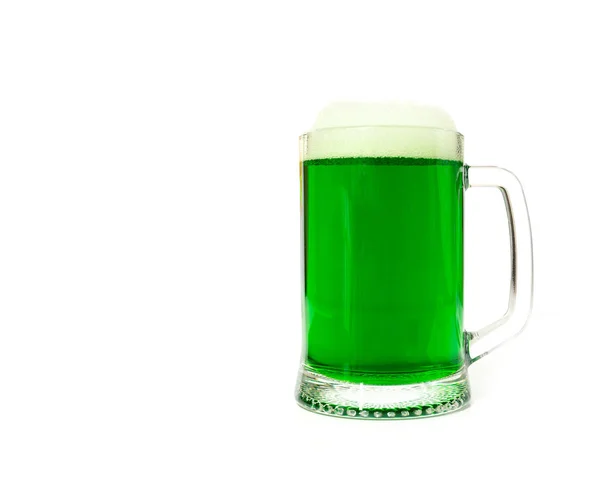 One Glass Green Beer Beer Feast Patrick Day — Stock Photo, Image