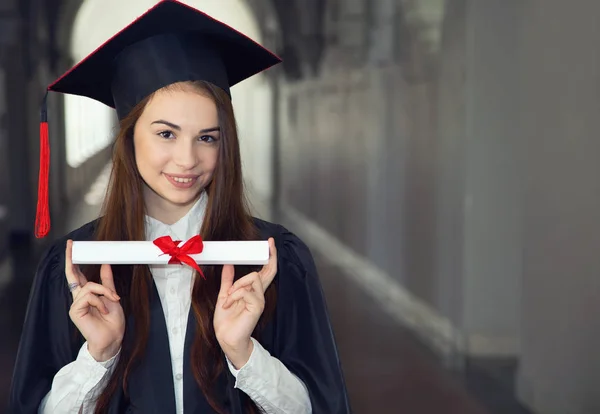 Jovem Feliz Seu Dia Formatura Universidade Educação Pessoas — Fotografia de Stock