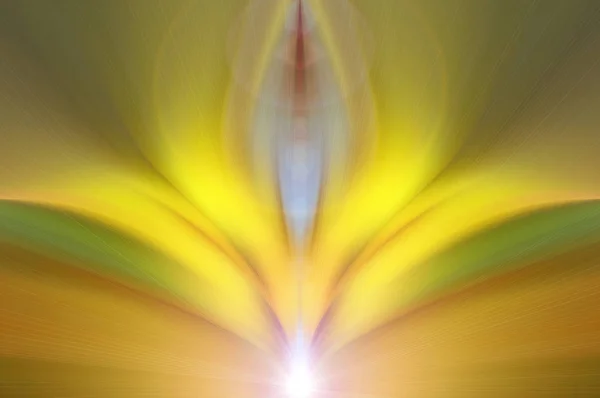 Abstract energy flower creative background. Green, red and yellow color variety. Lotus, harmony - concept.