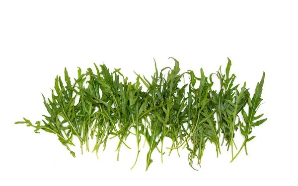 Green Arugula Leaves White Table — Stock Photo, Image