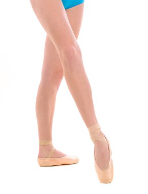 kadın balet üzerinde beyaz backgrownd izole pointes bacaklar