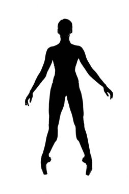 силует балерина на білому тлі