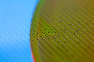 Macro of Silicon wafers Chip Technology Background clipart