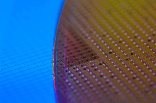 Silikon 'dan Makro Chip Teknoloji Arkaplanını Gofretliyor — Stok fotoğraf