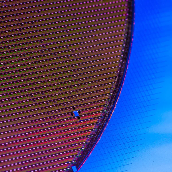 Macro of Silicon wafers Chip Technology Background — Stock Photo, Image