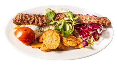 Izgara somon ve patates.