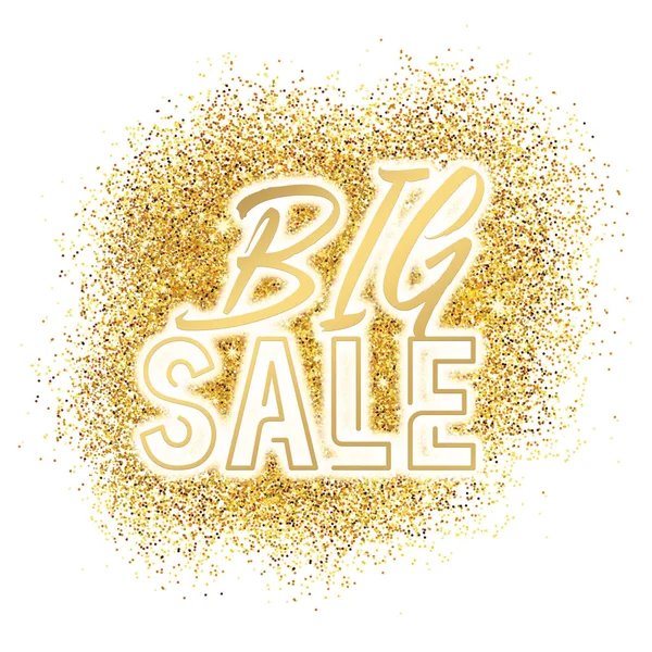 Illustration of text discounts for sale gold glitter letters
