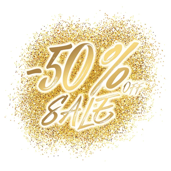 Illustration Sale Gold Text Discount Black Background — Stock Photo, Image