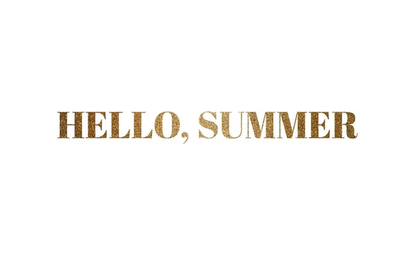 Illustration Text Hallo Sommer Gold — Stockfoto