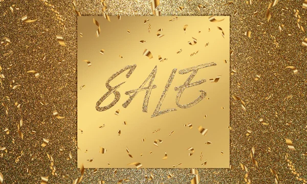 Illustration of text discounts for sale gold glitter letters