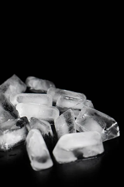 Ice on a black background