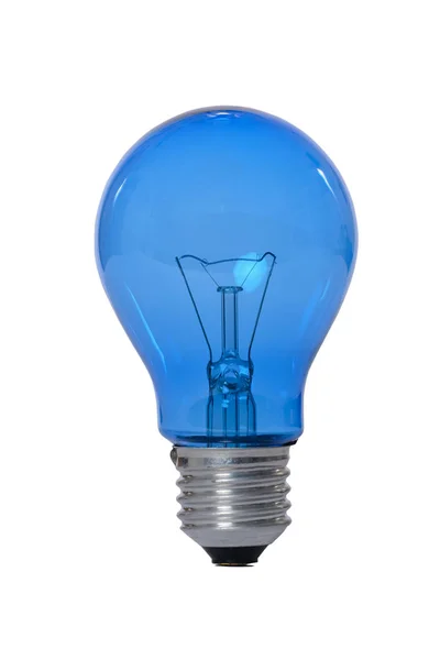 Incandescent Lamp Glass Bulb E27 Europe Blue Attachment Reading Old — Stock Photo, Image