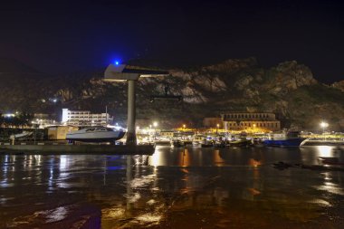 Buggerru, Sardunya. Gece boyunca South West coast, Sardinya buggerru noktasında. Uzun pozlama.