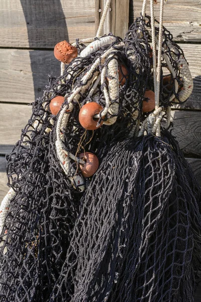 Detail of black fishing net.
