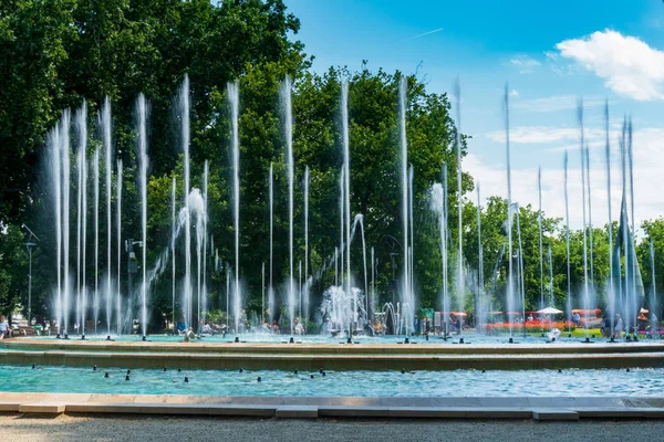 La Isla Margarita en el Danubio, entre Buda y Pest, es una q — Foto de Stock