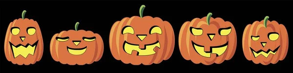 Rolig Halloween Pumpa Som Baksidan Bakgrund Vektor Illustration — Stock vektor
