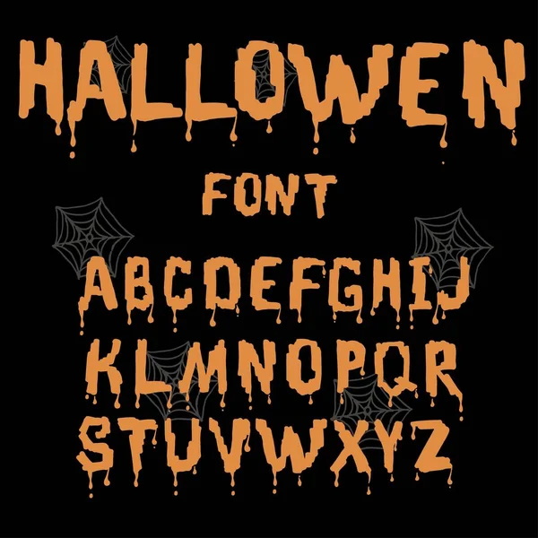 Caratteri Alfabetici Tipografici Halloween Tipo Design Festa Festa Festa Lettere — Vettoriale Stock