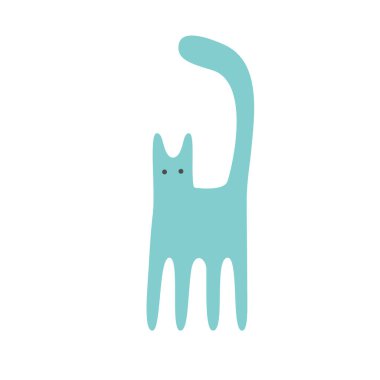 Mavi Kedi çizgi filmi. Vektör illüstrasyonu.