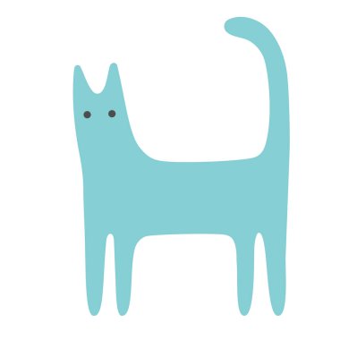 Mavi Kedi çizgi filmi. Vektör illüstrasyonu.